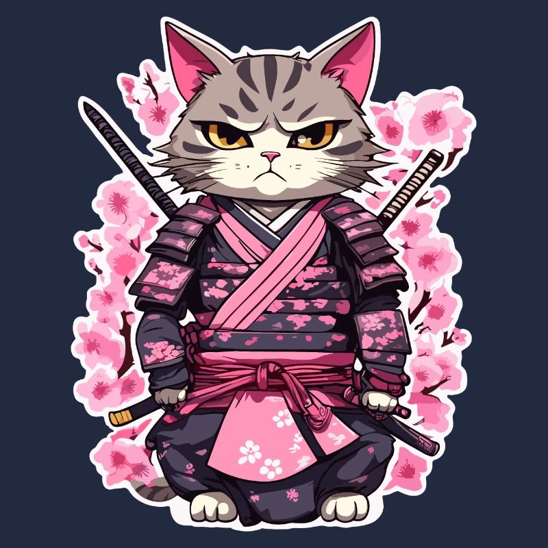 Samurai Katze & Kirschblüten #7