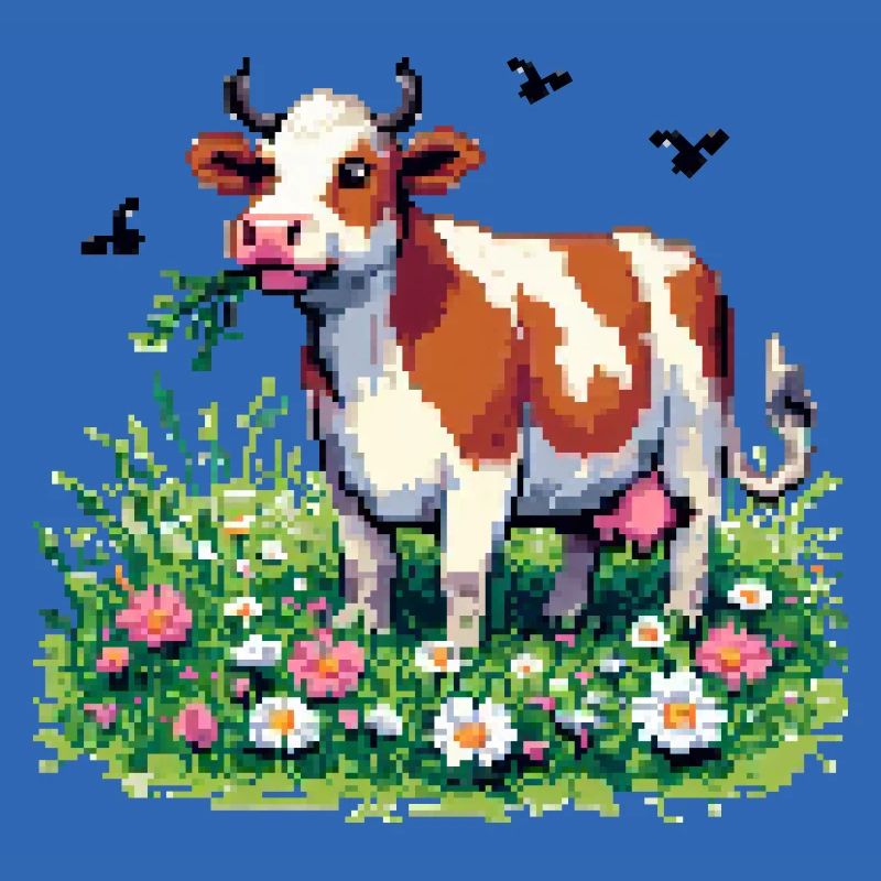 PixelArt Vache heureuse