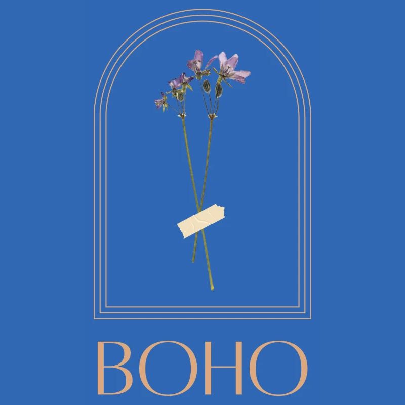 Bouquet de fleurs boho dans un cadre arche