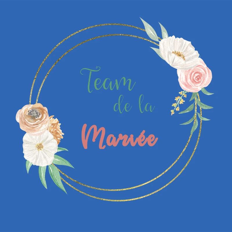 Team de la mariée - frame or et fleurs