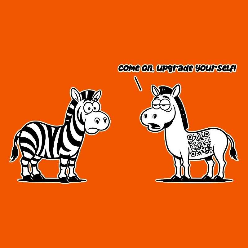 Lustiges Zebra mit QR-Code-Upgrade