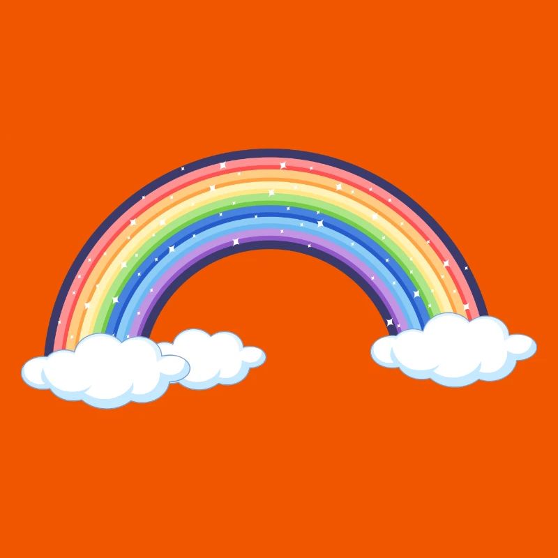 Arc-en-ciel vibrant sur les nuages