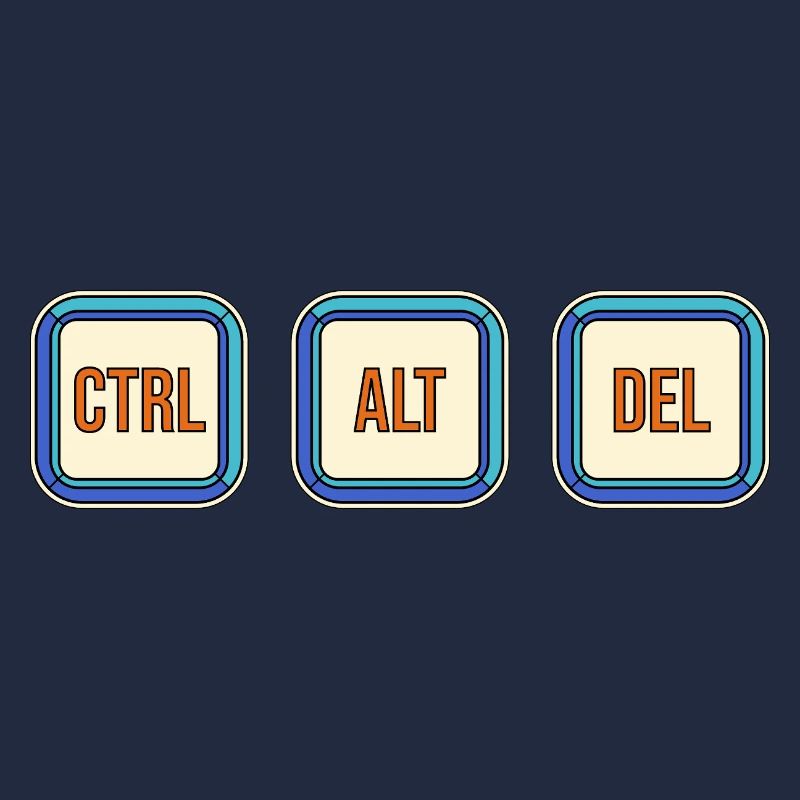 Touches de clavier rétro CTRL ALT DEL