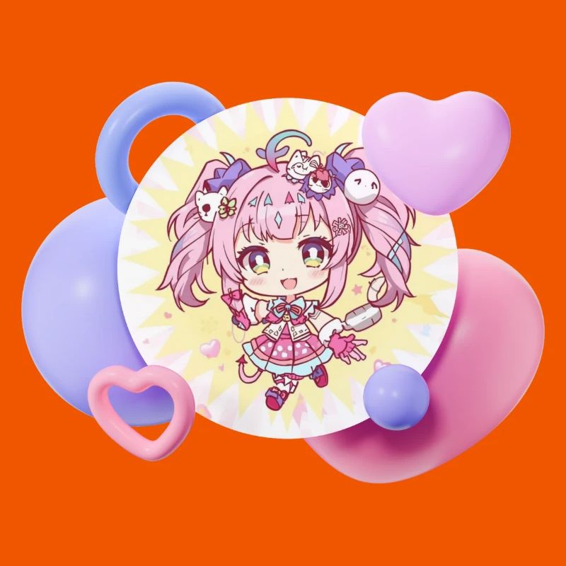 Pastell-Chibi mit Herzchen