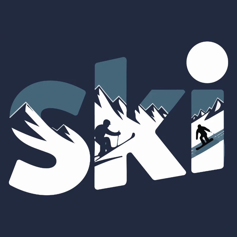 Ski Mountain Panorama Typo Design