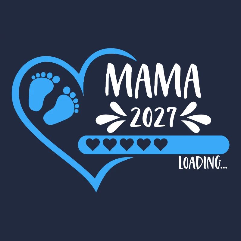 Maman 2027 charge, version Cœur Garçon bleu