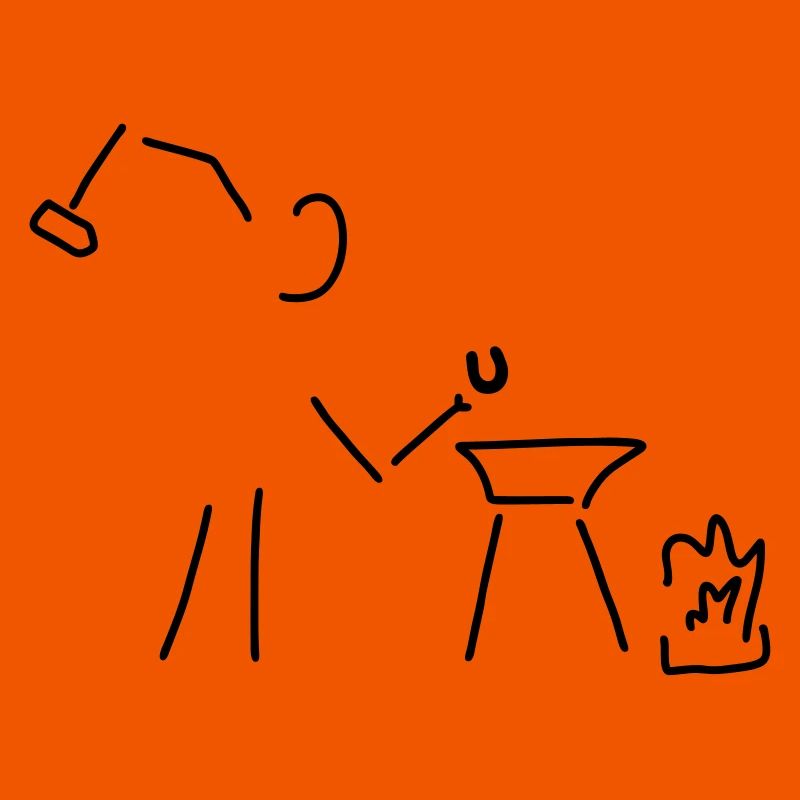 schmied mit hufeisen
