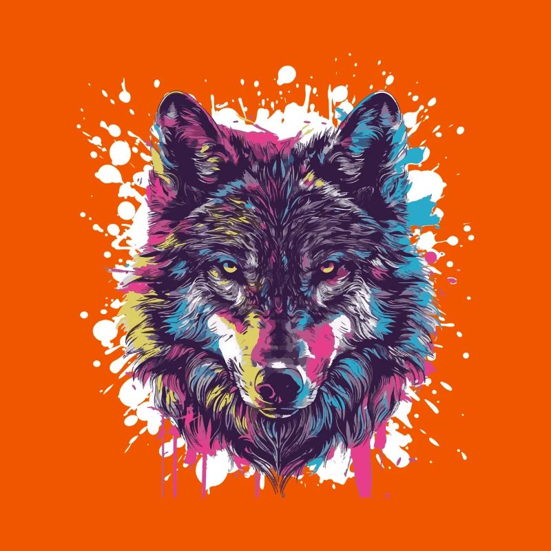 Wolf Tier Farbklecks