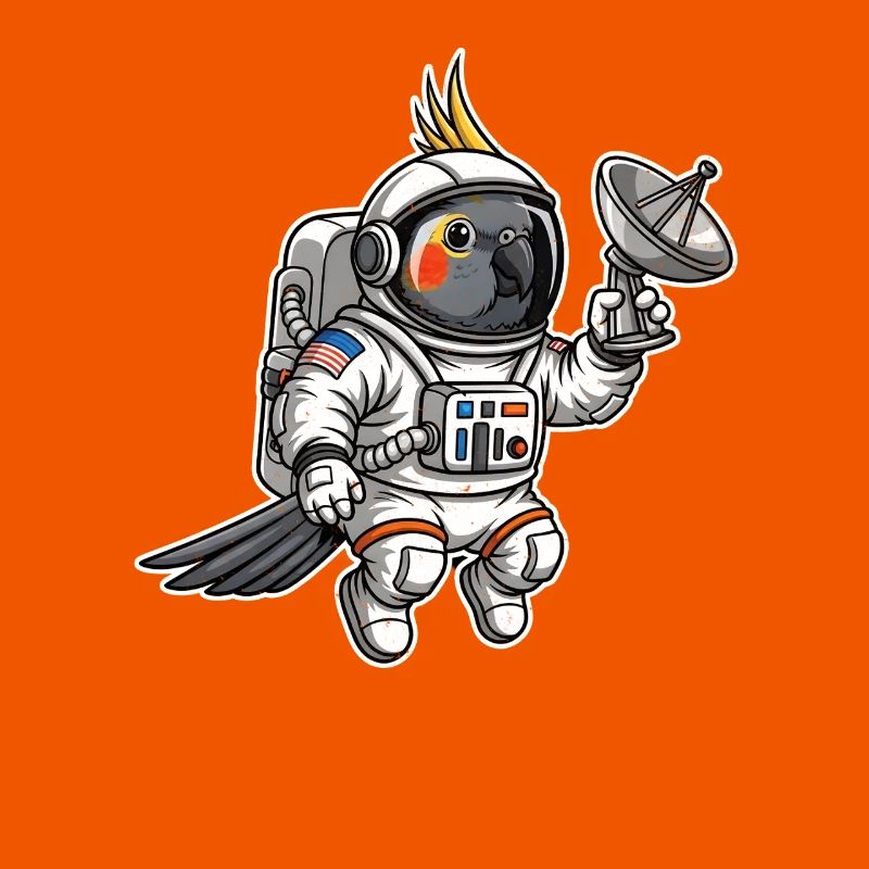 oiseau de l’espace astronaute calopsitte