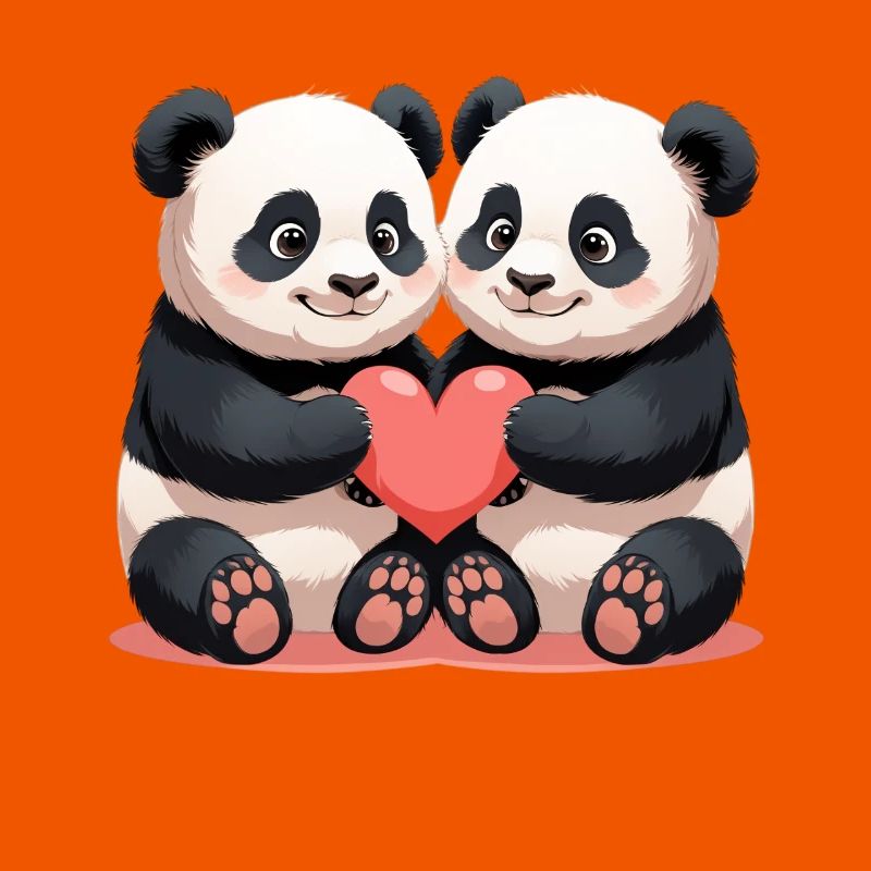 Panda Heart Duo Cuddle Time