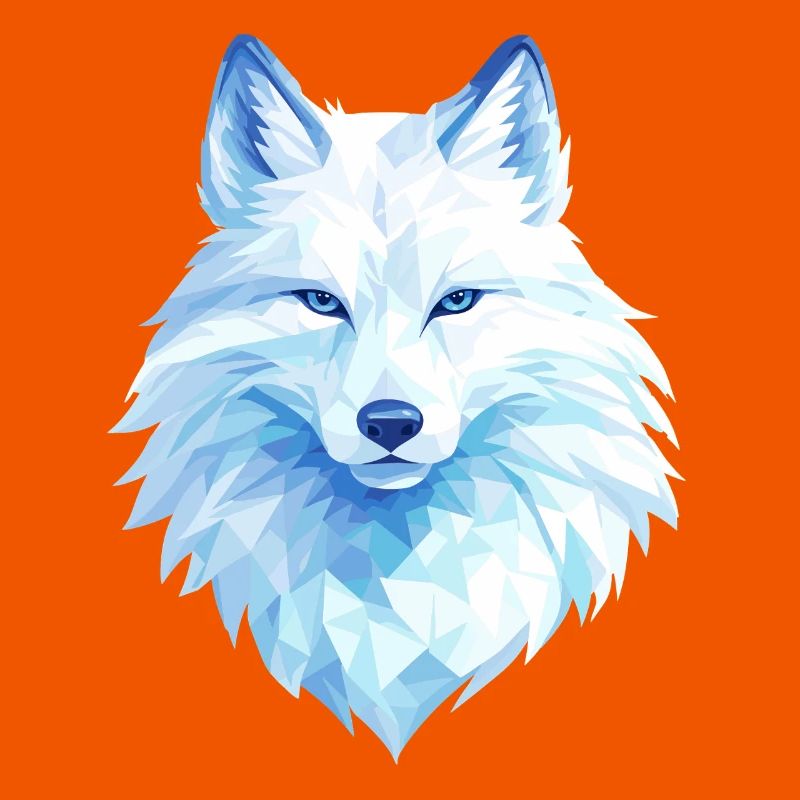 Polygon Wolf Eis Blau– Modern Art