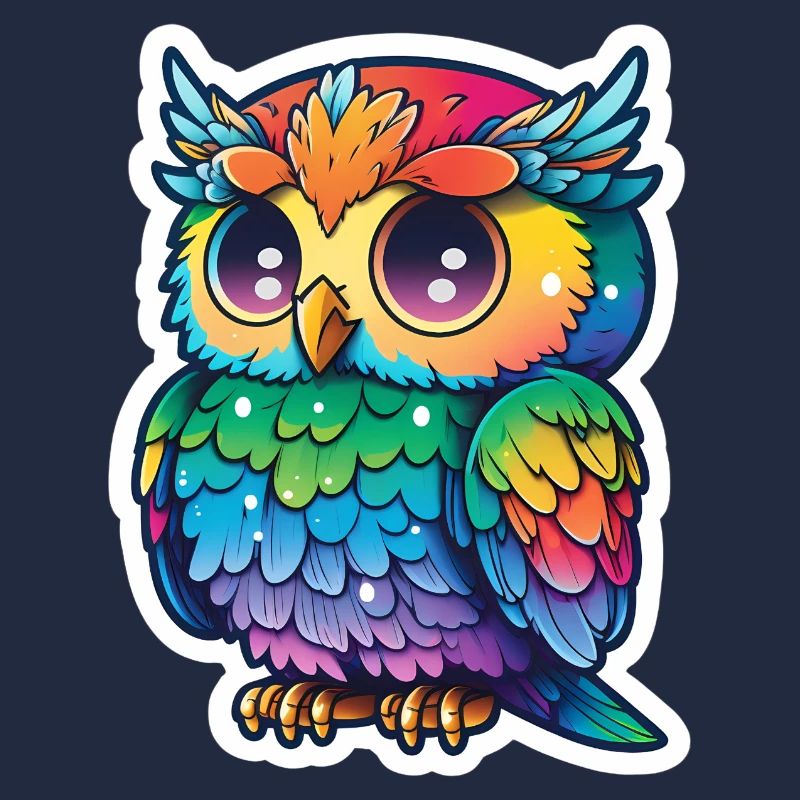 Farbenfrohe Eulenillustration
