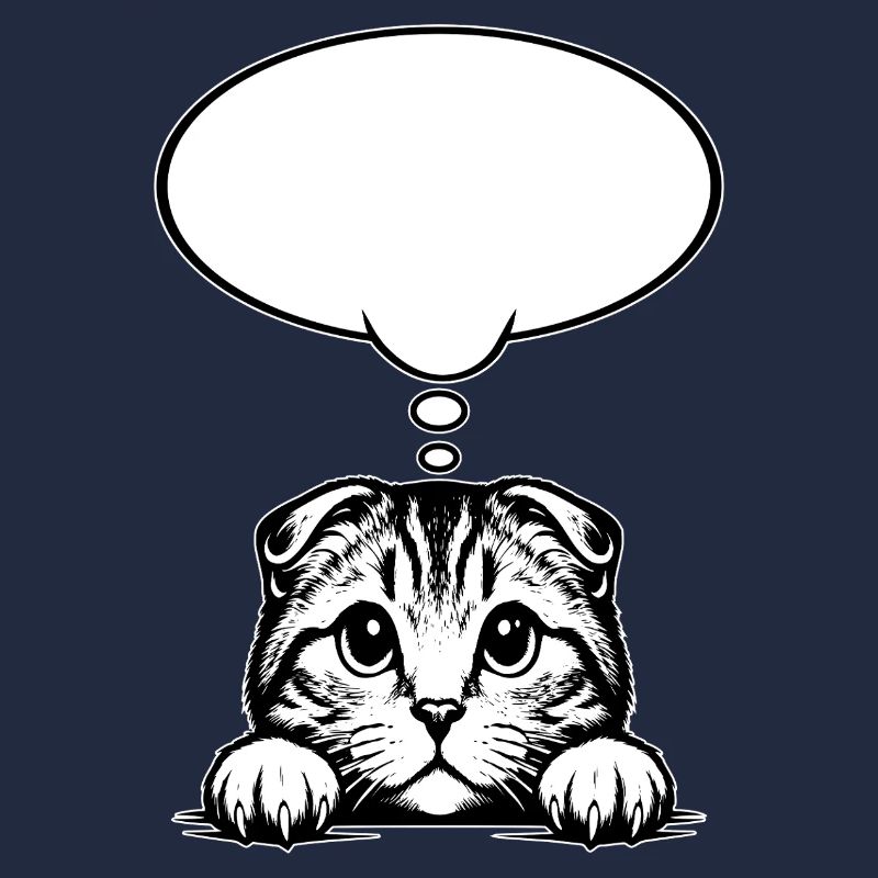 Scottish Fold-eared Cat Speech Bubble