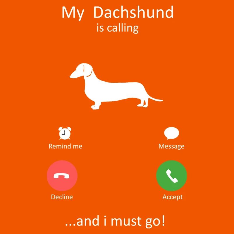 Dachshund Dog Calling Smartphone Interface Art
