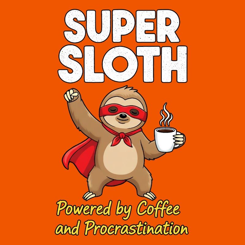 Super Sloth Held Coffee Cape