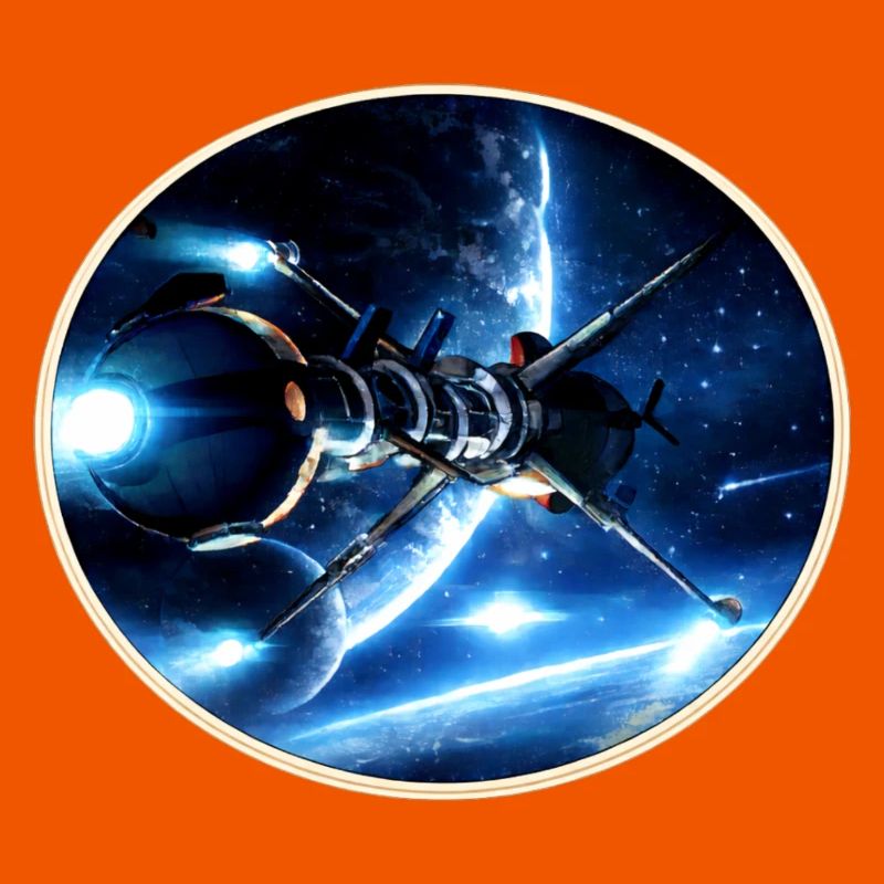 The Comet - Retro Space Emblem – 8-Bit Starship