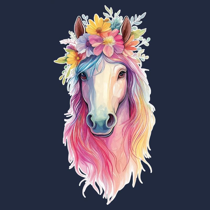 Cheval avec des fleurs