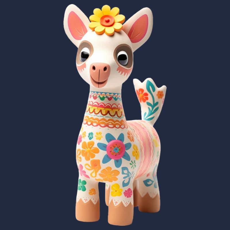 Süßes Lama mit Blümchen Deko