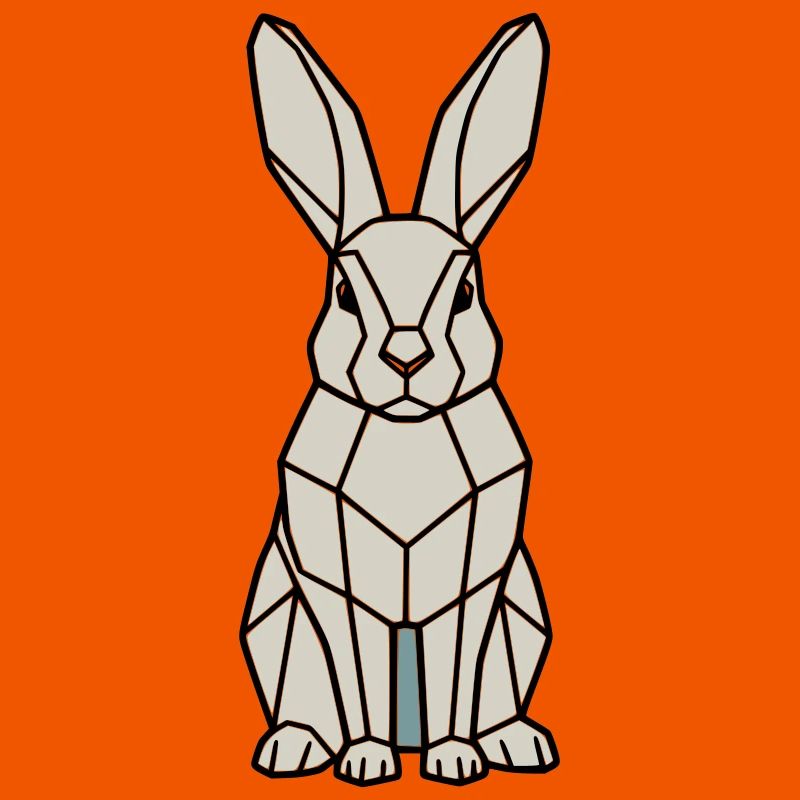 Geometrischer Hase Low Poly Modern