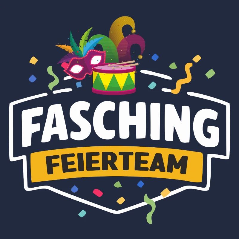 Fasching Feierteam Masken & Trommel