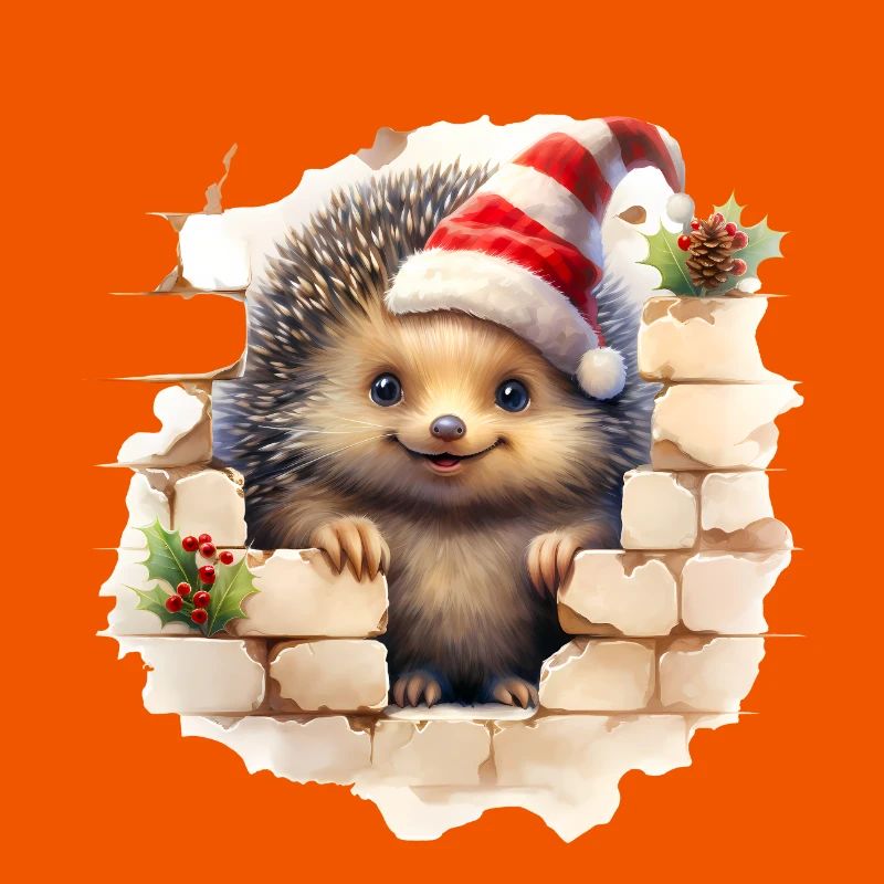 Weihnachtsigel in der Mauer