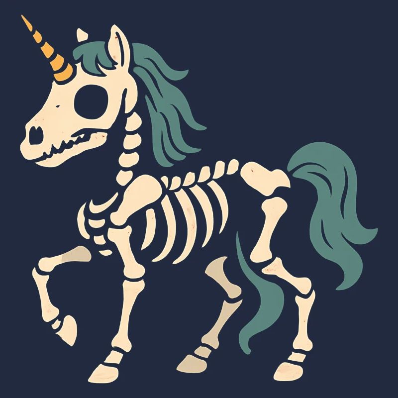 Squelette de licorne pastel