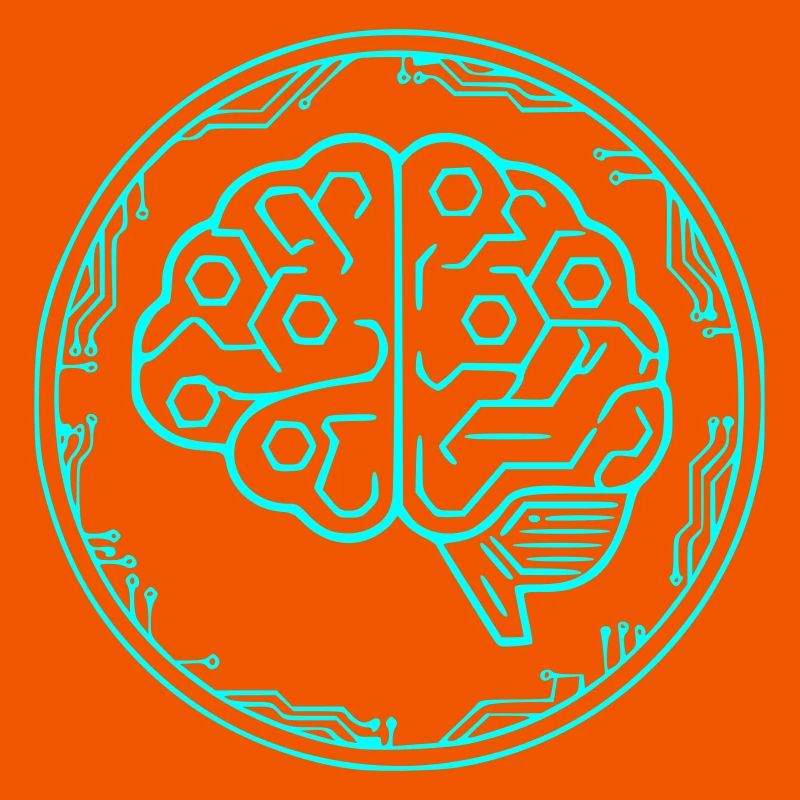 Cyber Brain AI Tech Circuit Vector