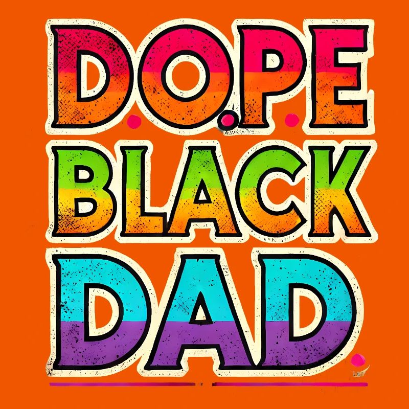 Cool Black Dad Rainbow Design