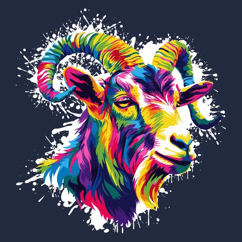 Tête de bélier colorée