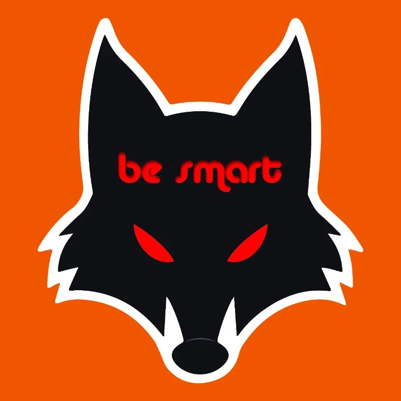 Dark wolf graphic with a message