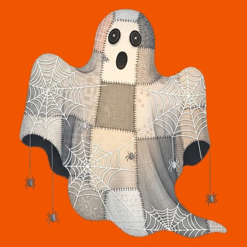 Fantôme patchwork avec toiles d’araignée