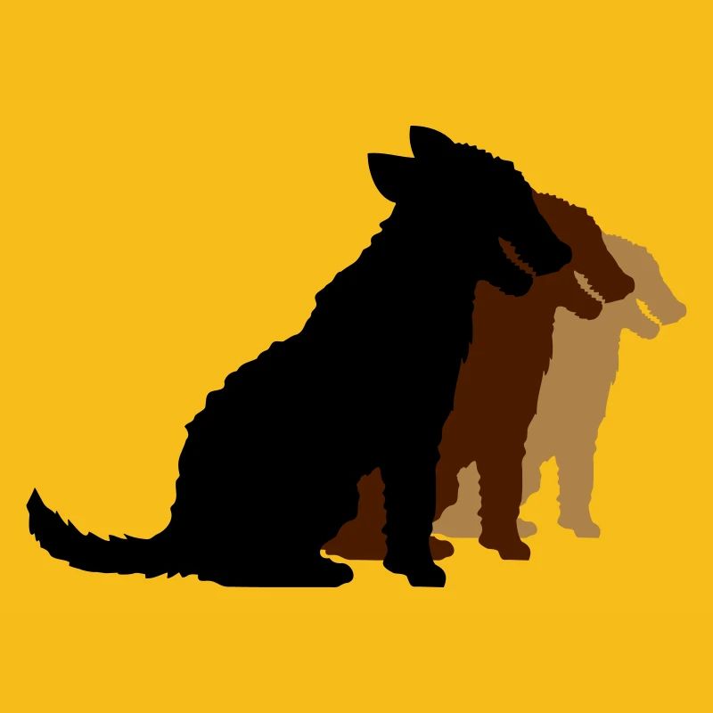 3 chiens assis équipe équipage trois amis silhouette