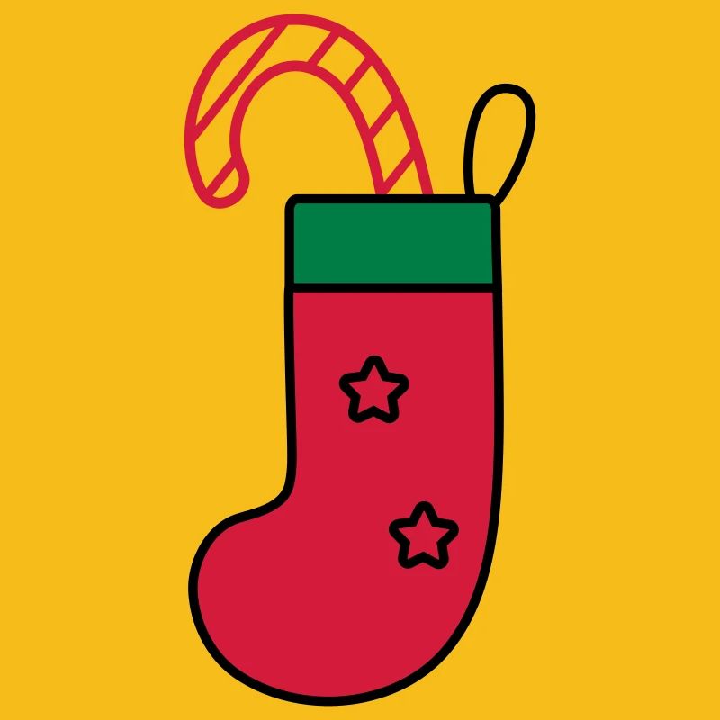 chaussette de Noël avec canne à sucre