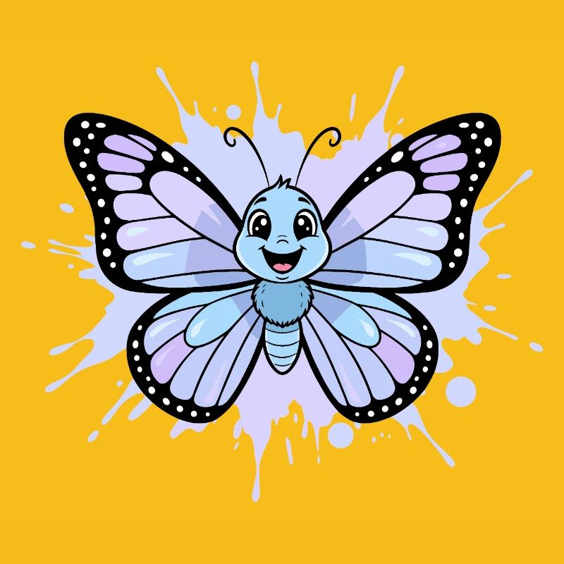 Blue Butterfly Splash Art