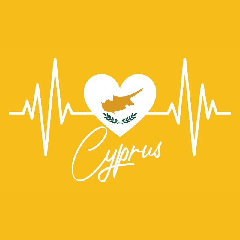 Drapeau chypriote battement de cœur République de Chypre Chypre