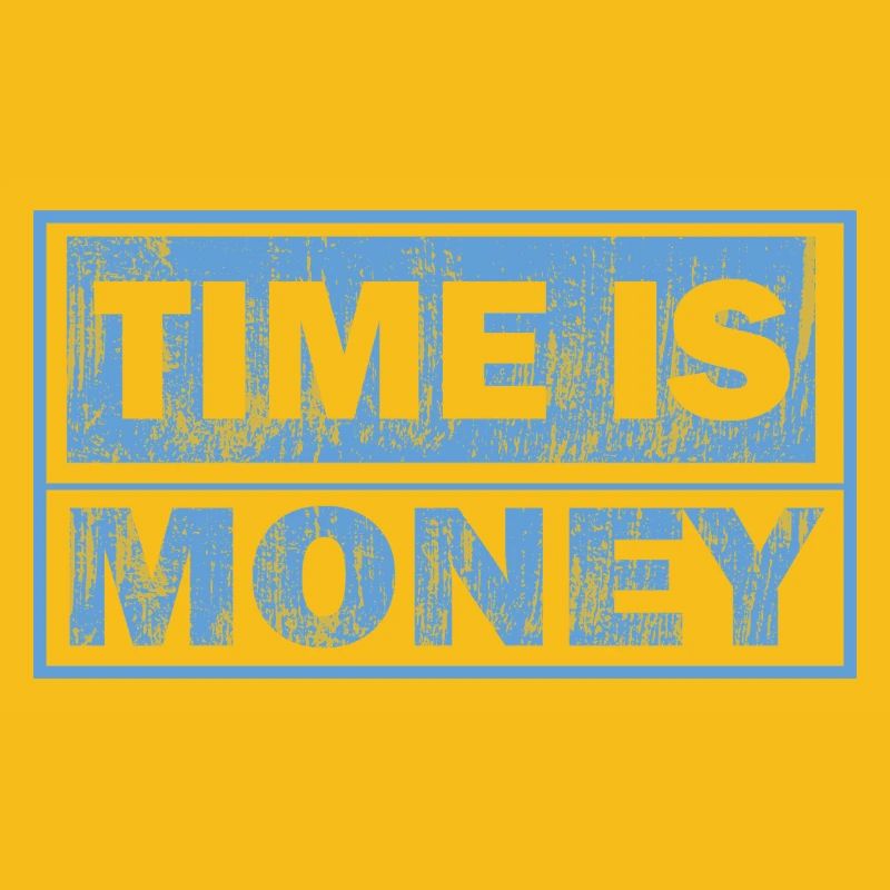 Le temps est de l’argent – Texte bleu
