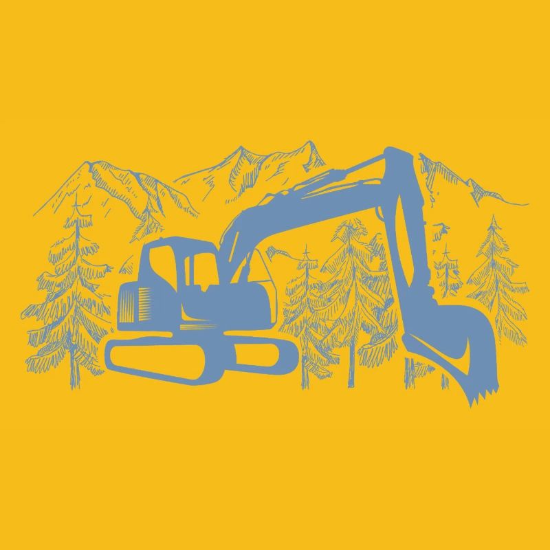 Bagger Silhouette Baugeräteführer Arbeit