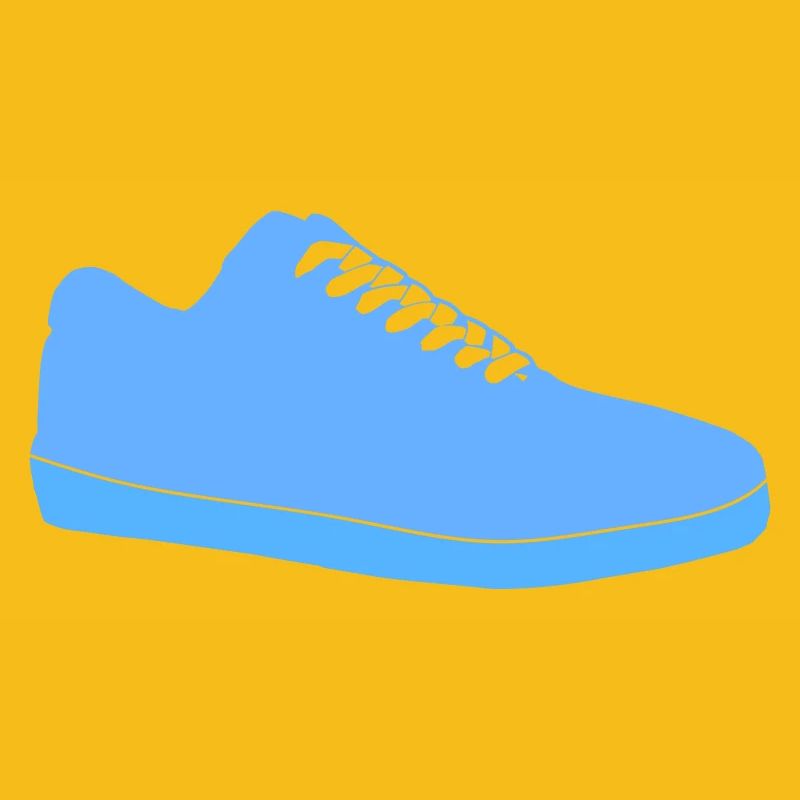 Silhouette de baskets bleues