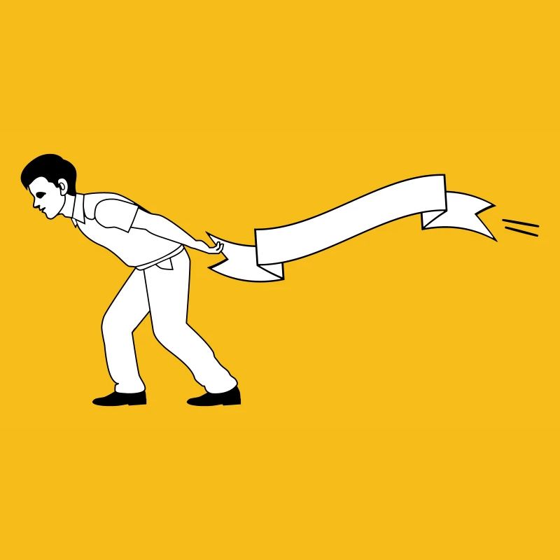 man pulls Banner | Banner bearer