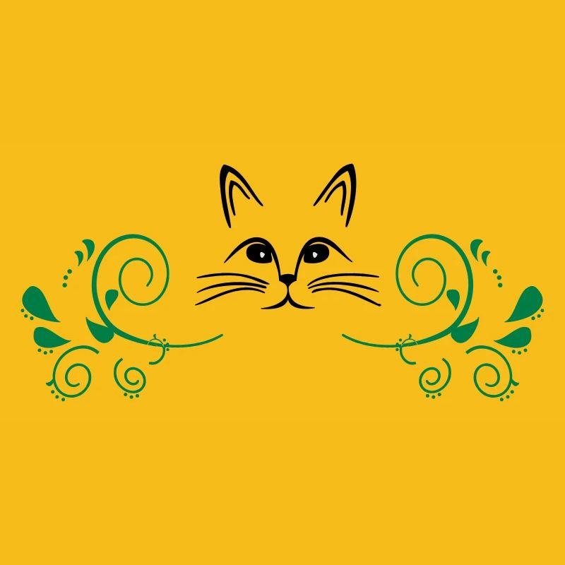 Cat between garlands