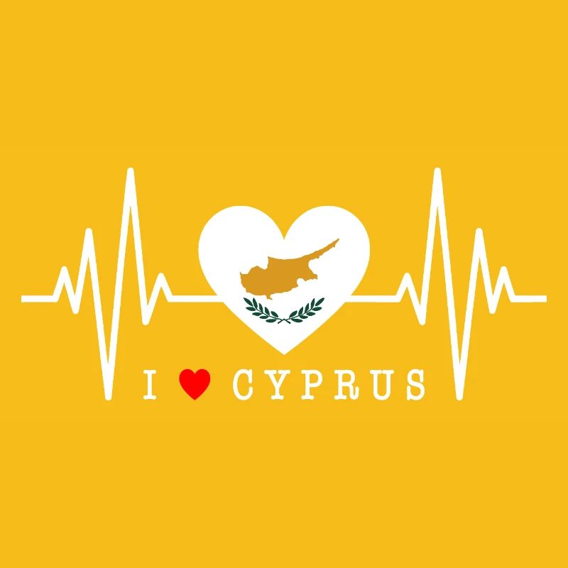 Drapeau chypriote battement de cœur République de Chypre Chypre