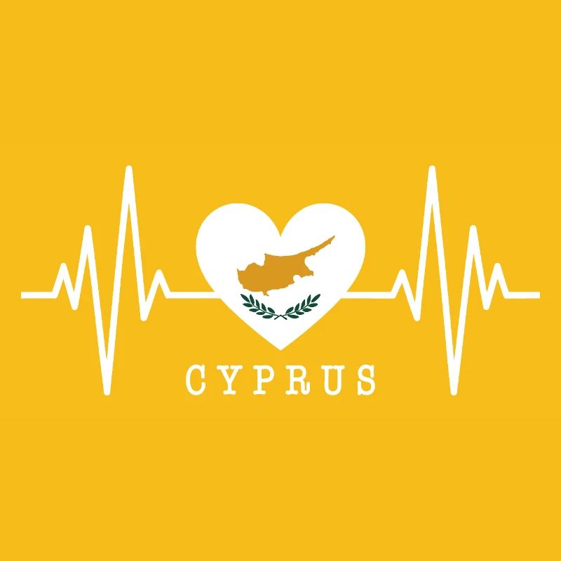 Drapeau chypriote battement de cœur République de Chypre Chypre