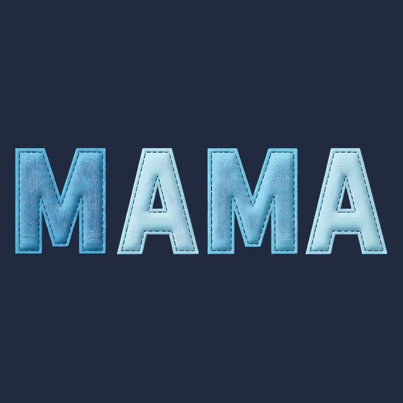 MAMA Denim Lettering Patchwork Trend