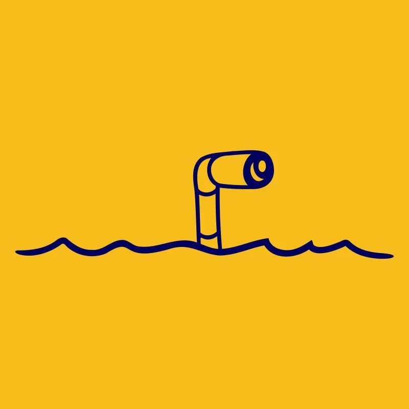 Submarine Water Surface Periscope Watching Dives