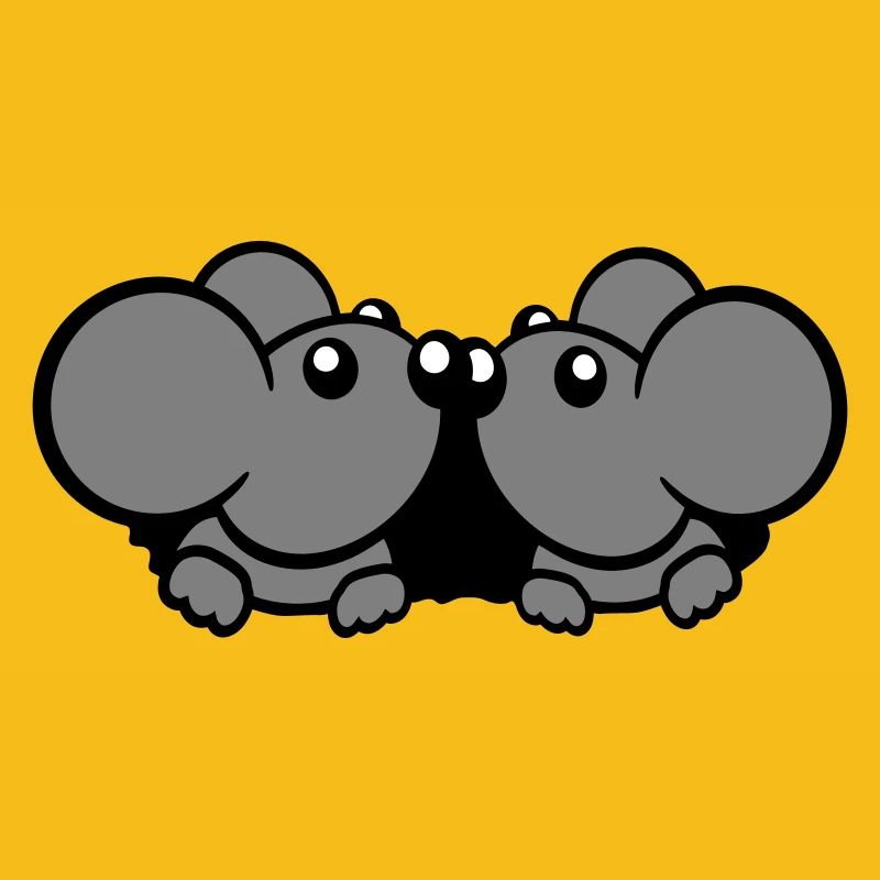 2 Mice Couple Two In Love Valentine's Day Mouse Hole