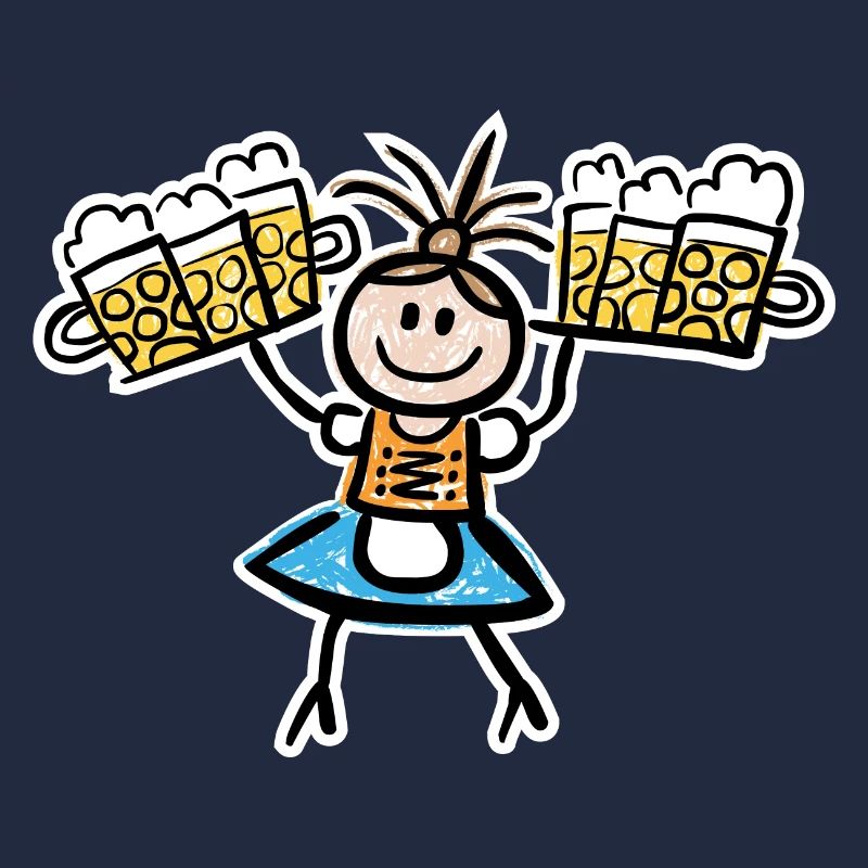 Kellnerin im Dirndl mit Biertablett