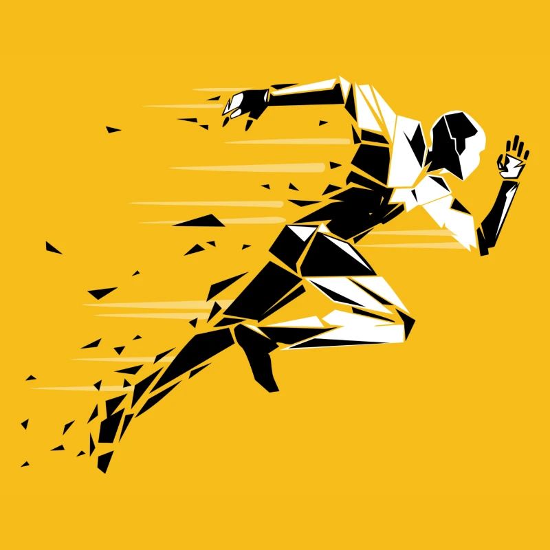 running man noir et blanc
