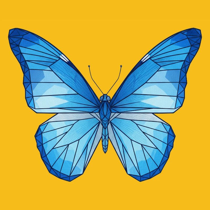 Geometric Blue Butterfly