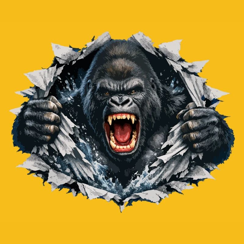 Gorilla Breaks Through: Roaring Power