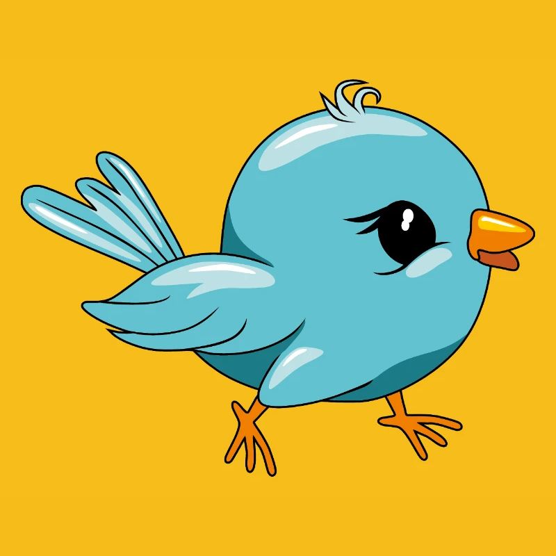Oiseau bleu heureux mignon